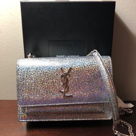Saint Laurent Handbags - Saint Laurent Metallic Monogram Wallet on Chain